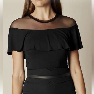 Karen Millen Black Ruffle Detail Top